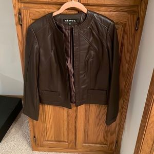 Brown leather jacket. Size s